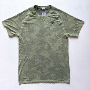 Gymshark Geo Seamless T-Shirt Aloe Green Tea Green Size L Slim Fit